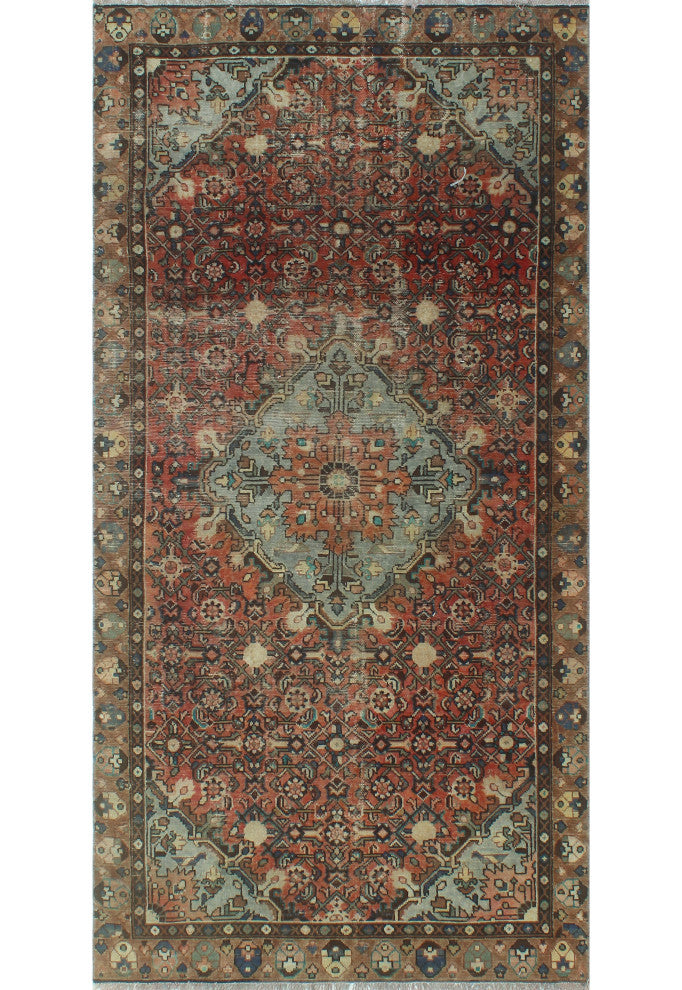 Fine Vintage Distressed Roya Rust Rug