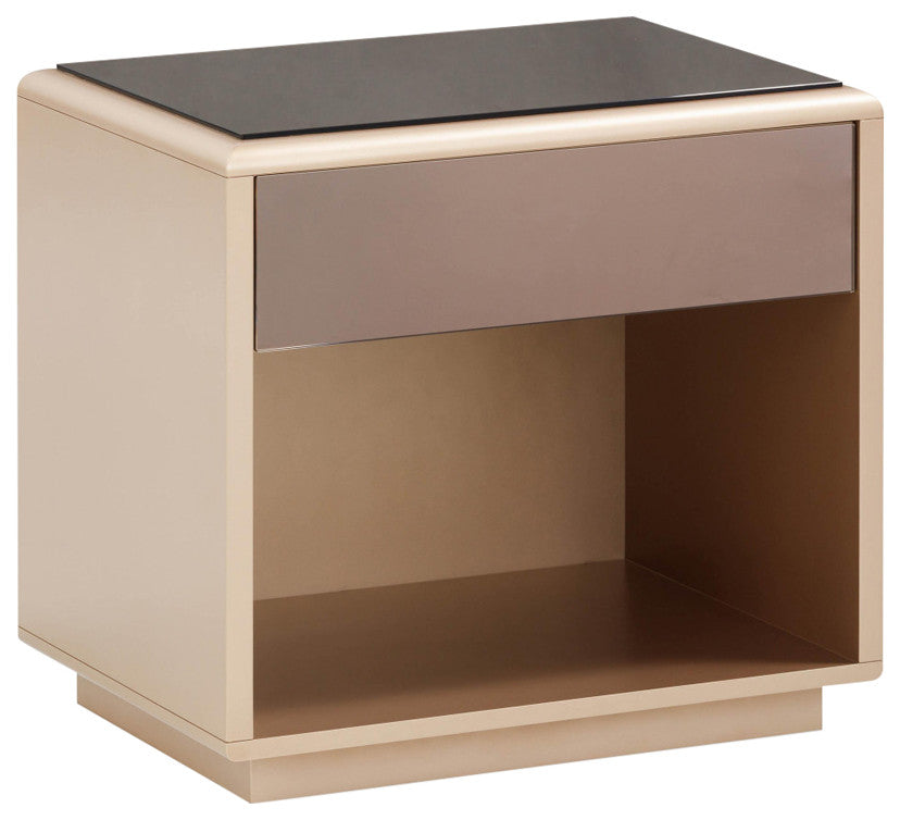 Martha Taupe Mirrored Nightstand