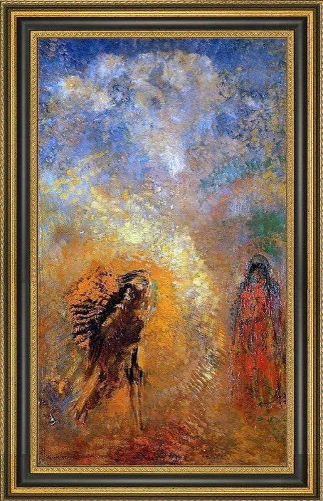 Odilon Redon The Apparition - 16" x 24" Framed Premium Canvas Print