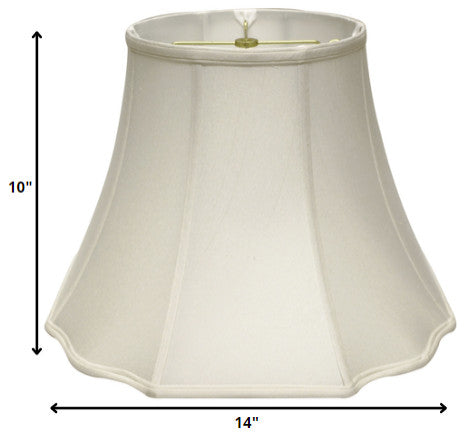 14" White Octagon Monay Shantung Lampshade