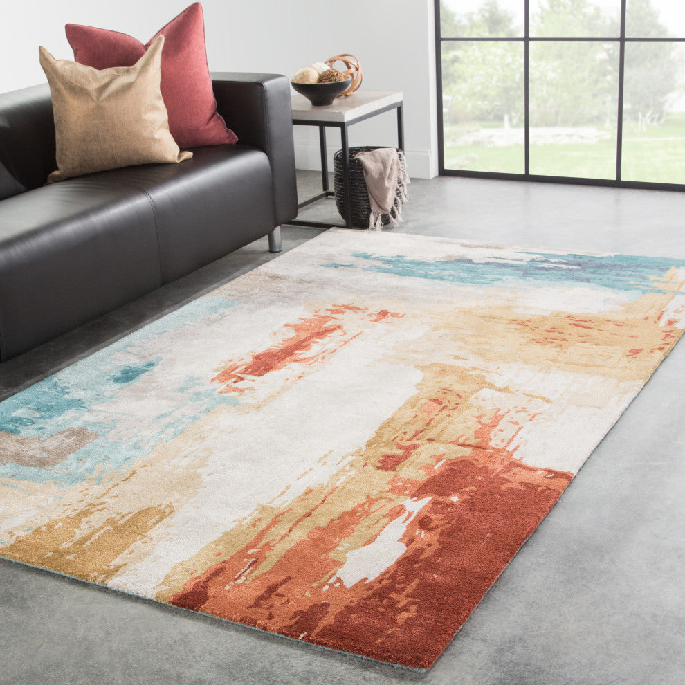 Jaipur Living Swisher Handmade Abstract Blue/ Red Area Rug 6'X9'