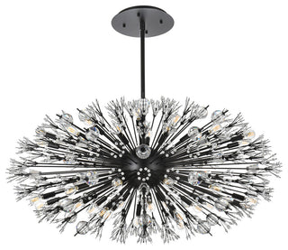 Victor 48" Crystal Starburst Oval Pendant, Black