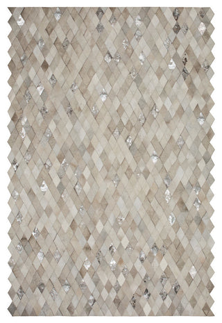 Cowhide Patchwork Rug, Demeter, Platinum, 9'x12'