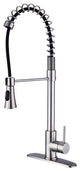 Givingtree Modern Single Handle Spring High Arc Kitchen Faucet Brushed Nickel