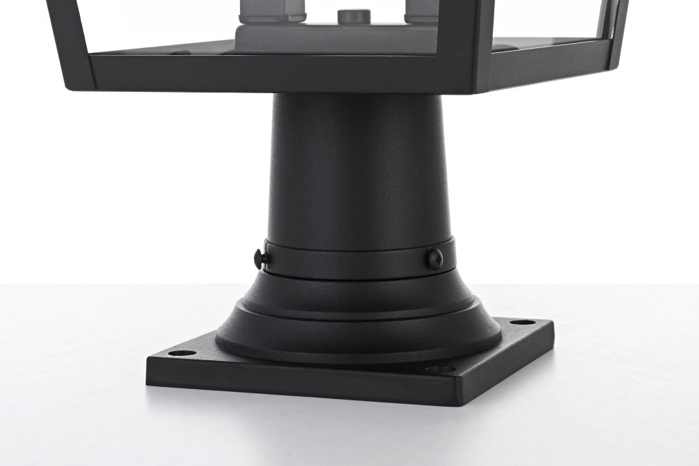Home Living 12" Outdoor Post Light, Black