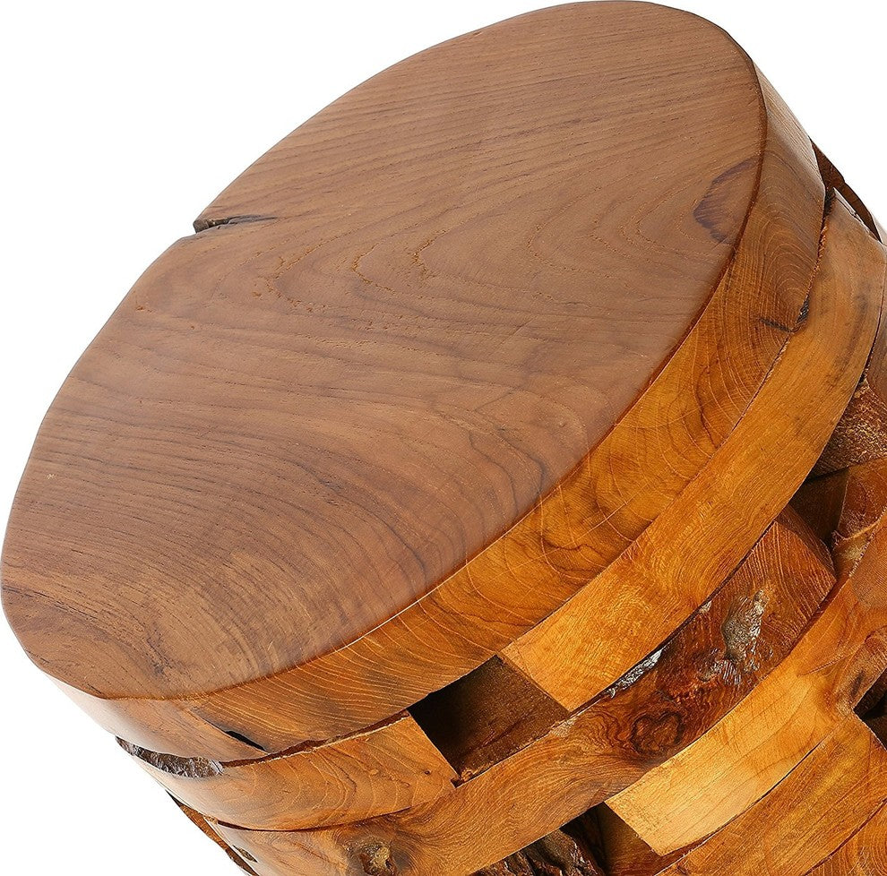 Durable Stonehenge Artisan Accent Table in Solid Teak Wood