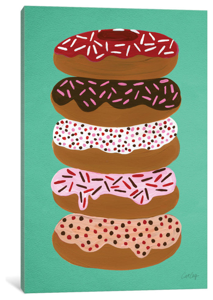 "Donuts Stacked Mint Artprint" by Cat Coquillette, 26x18x1.5, 1-Piece