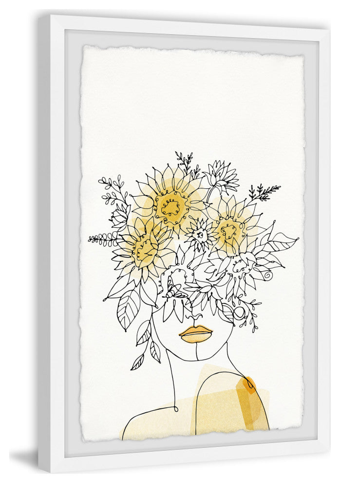 "Sunflower Crown" Framed Painting Print, 16x24