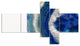 Macro of Blue Agate Stone, Abstract Canvas Wall Art Print, 60"x32", 5 panels