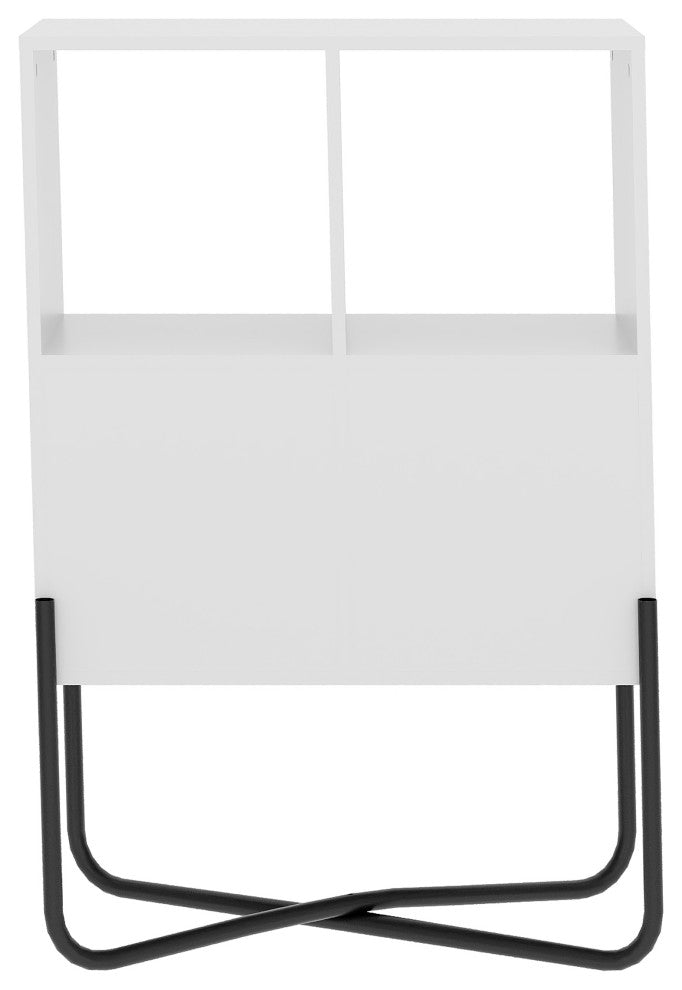 Techni Mobili Modern Geometric Bookcase, White