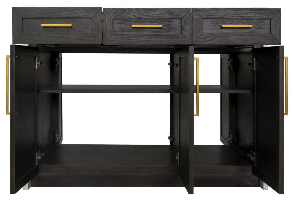Palisade 48" Kitchen Island, Dark Oak, Engineered Marble