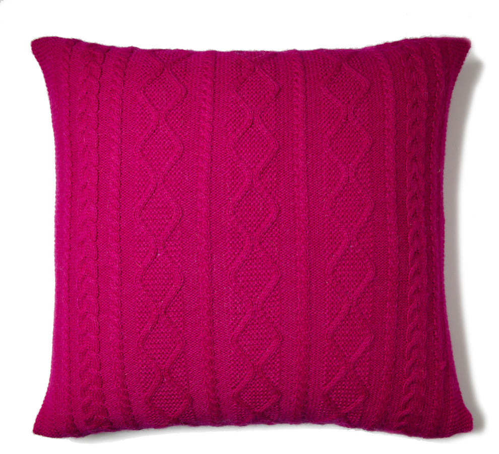 Howard Cable Square Pillow, Peony, 20"x20"