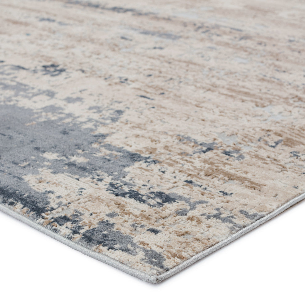 Ronan Abstract Beige/ Gray Area Rug, 2'6"x10'