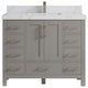 Malibu 42 Single Sink Bath Vanity in Elephant Skin Gray 2" Calacatta Sienna