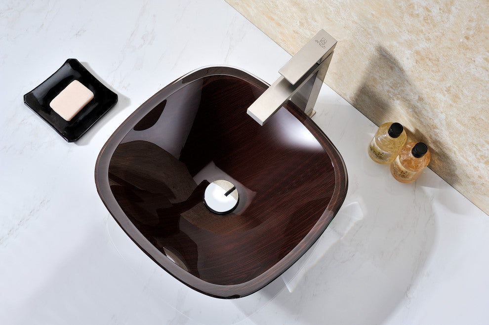ANZZI Vonu Series Tempered Glass  Bathroom Vessel Sink