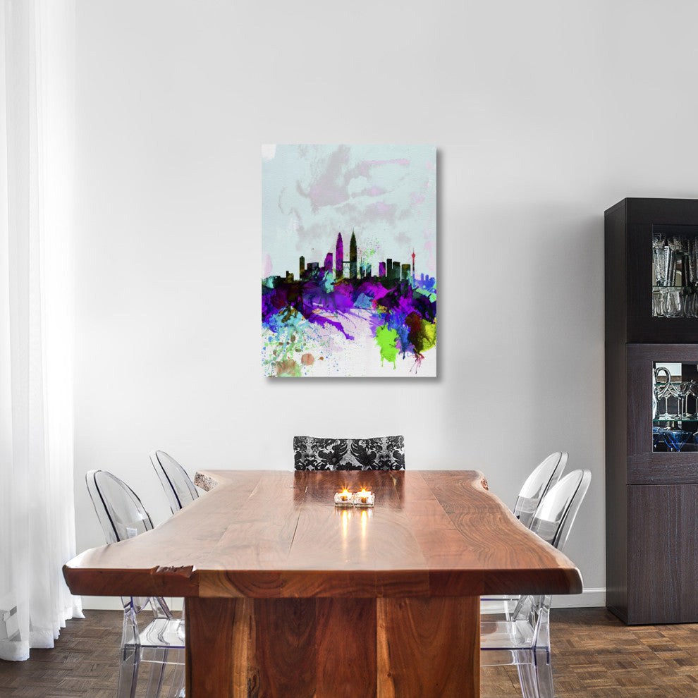 "Kuala Lumpur Watercolor Skyline" Fine Art Print