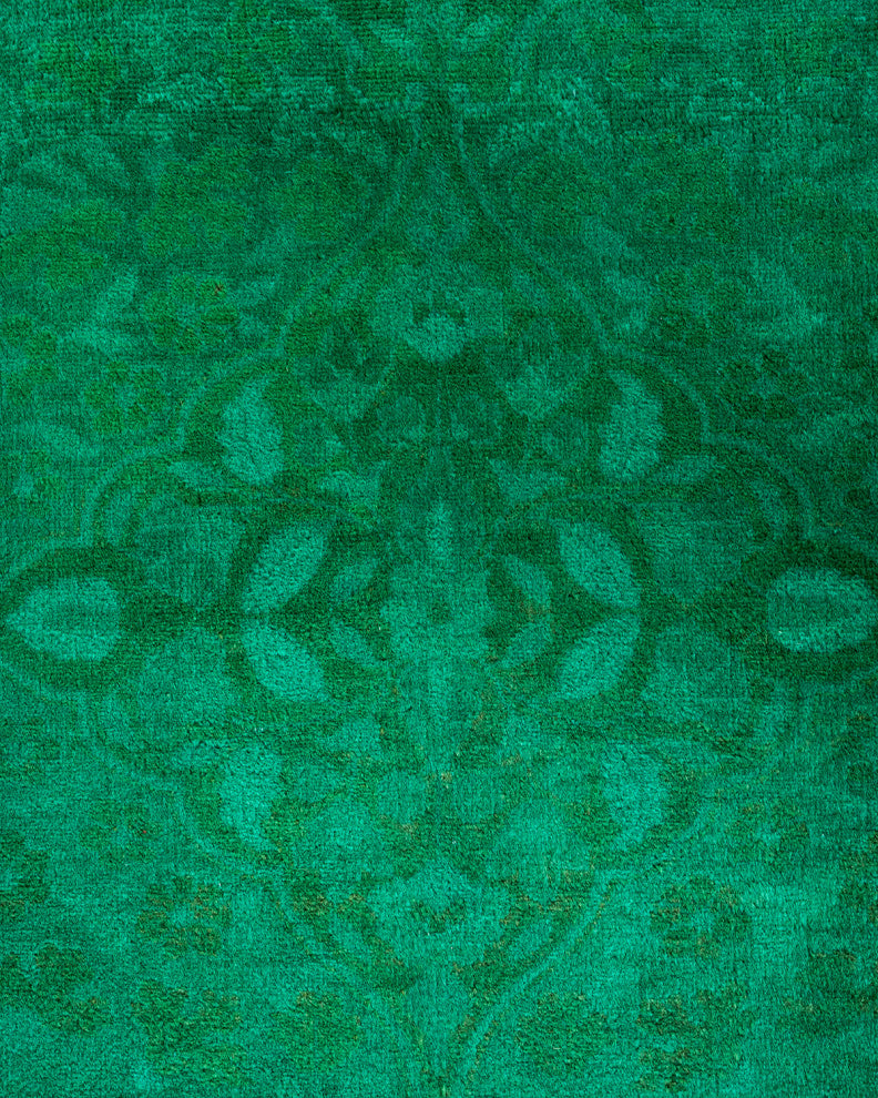Fine Vibrance, One-of-a-Kind Hand-Knotted Area Rug Green, 9' 3" x 11' 10"