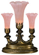 Meyda Lighting 13"H Pink Pond Lily 3 LT Mantelabra Accent Lamp