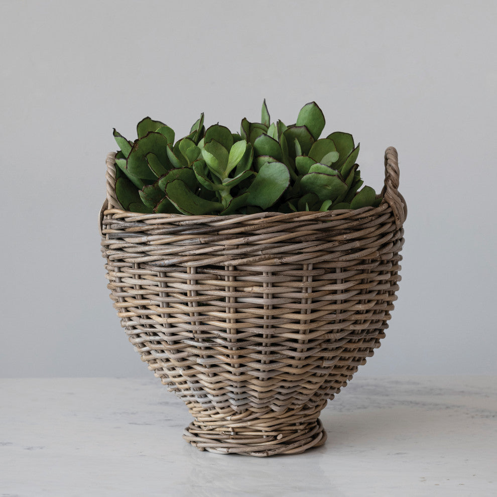 Woven Rattan Storage Basket, Natural