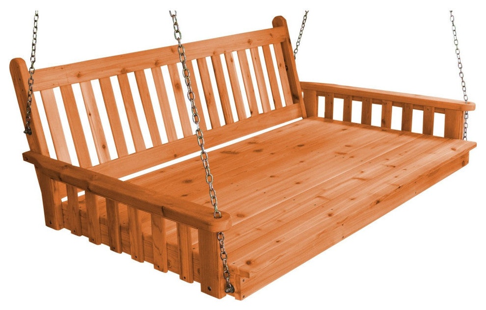 Pine Traditional English Swingbed, Cedar Stain, 75 Inch