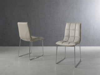 Leandro Set of 2 Dining Chair, Pu Leather, White