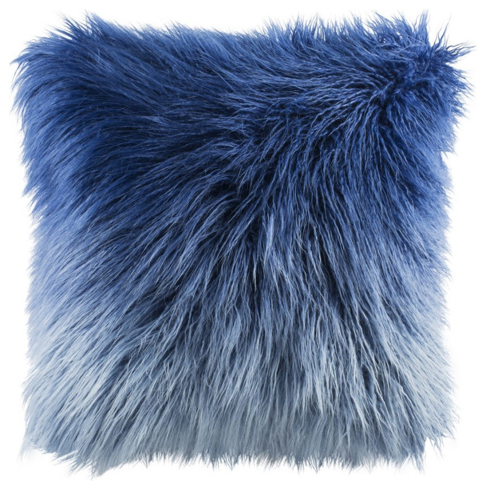 Safavieh Faux Flokati Pillow Blue 20" X 20"