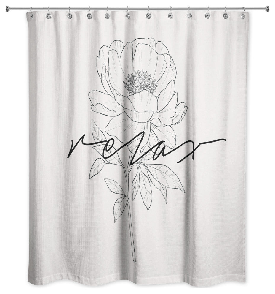 Relax Poppy 71"x74" Shower Curtain
