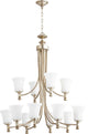 Rossington 12-Light Chandelier, Aged Silver Leaf