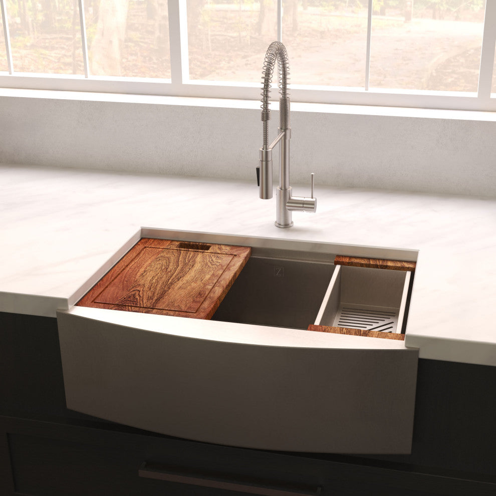 33" Moritz Apron Mount Kitchen Sink in Fingerprint Resistant Stainless Steel