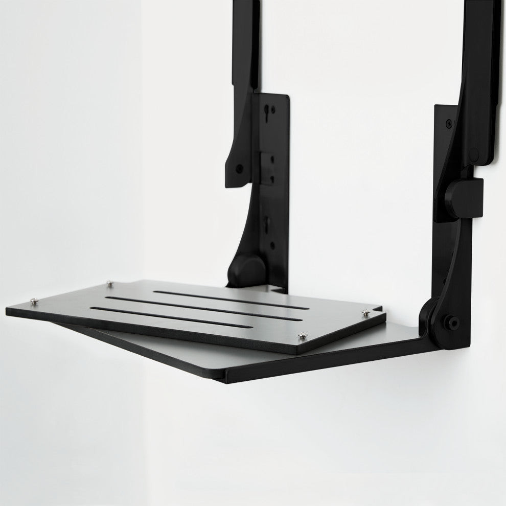 Seachrome Silhouette Comfort Shower Seats with Arms, Gray Seat, Matte Black Frame