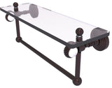 Pacific Grove 16" Twisted Glass Shelf with Towel Bar, Antique Bronze