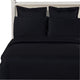 100% Microfiber Solid 3PC Duvet Cover Set, Black, Full/Queen
