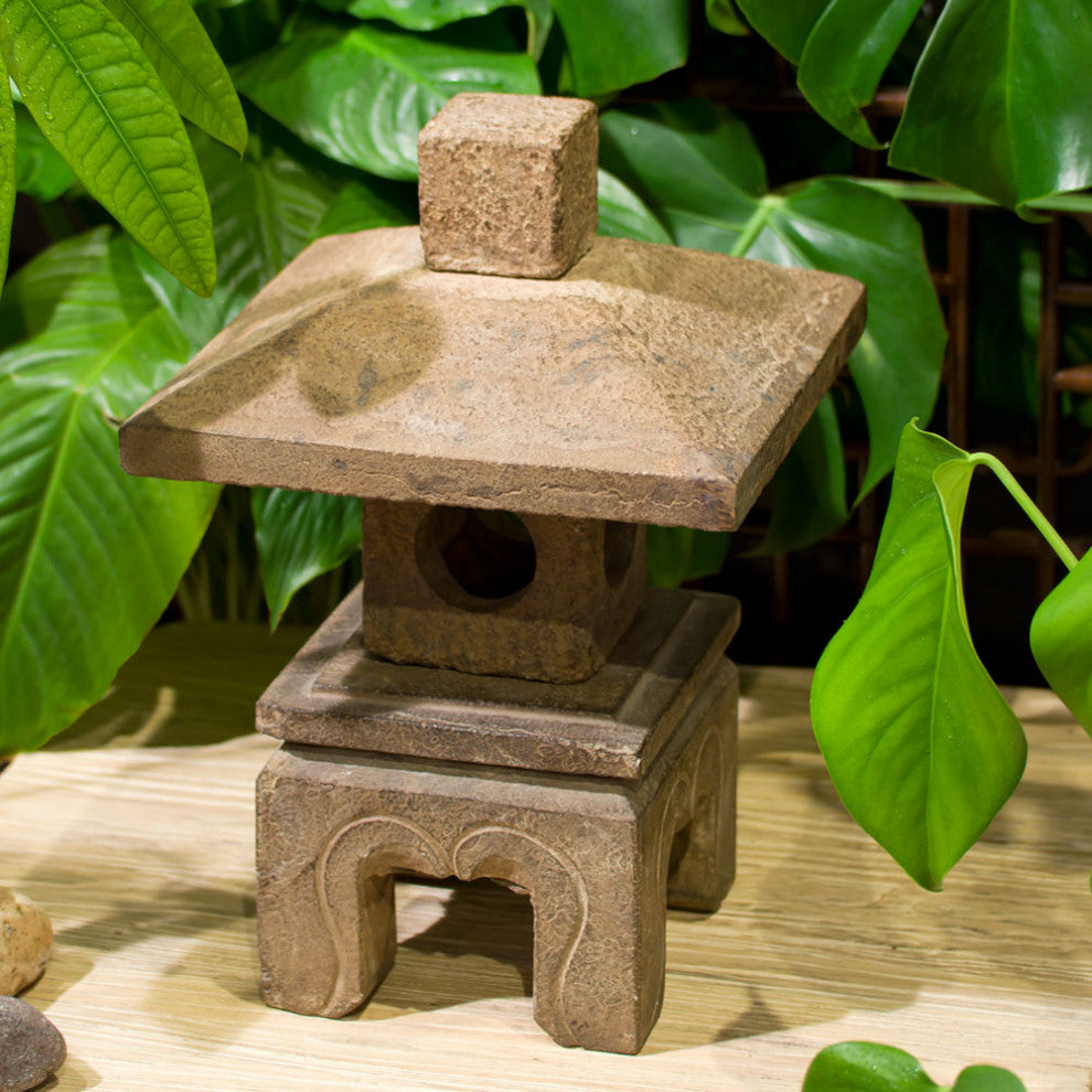 15in Chinese Stone Su Chow Square Pagoda Lantern