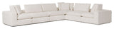 Divani Casa Vicki Modern Ivory Fabric Modular Sectional Sofa