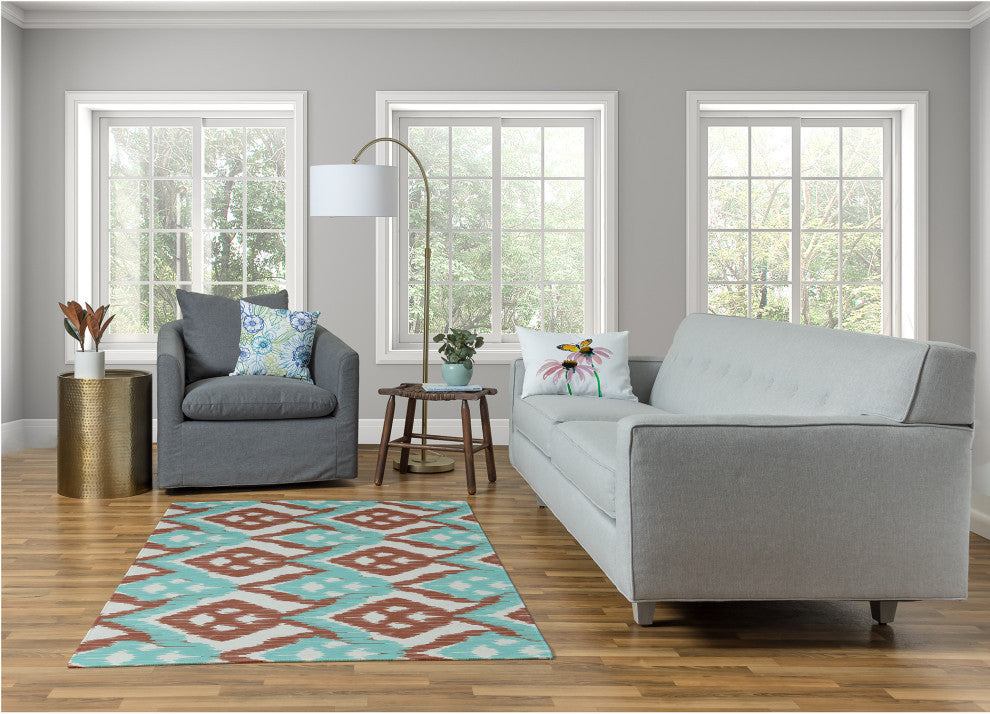 Hipster Spring Chenille Rug, Light Blue, 4'x6'