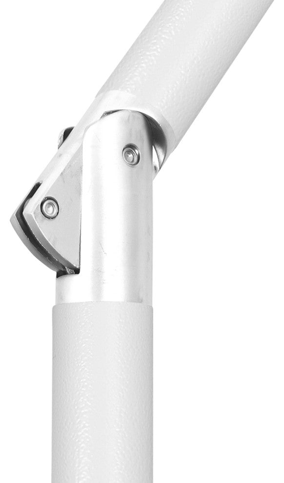 9' Matted White Collar Tilt Lift Fiberglass Rib Aluminum Umbrella, Olefin, Navy Blue