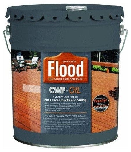 Flood FLD447-05 Exterior CWF Oil Clear Wood Finish, 5 Gallon
