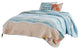 Benzara BM101969 4 Piece Twin Size Fabric Quilt Set With Coastal Prints, Blue