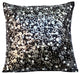 Black Decorative Pillow Covers 14"x14" Silk, Black Night