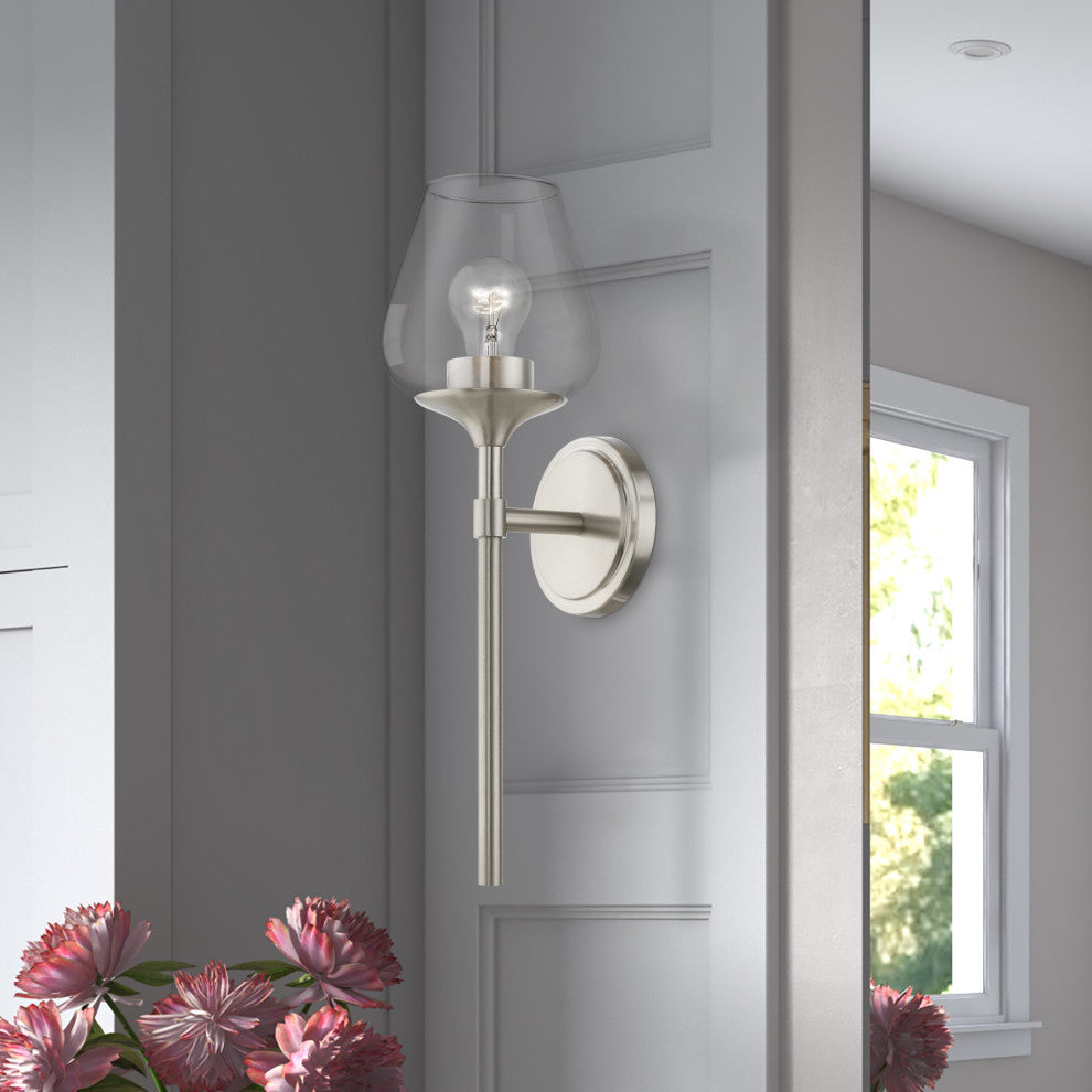 Willow 1 Light Brushed Nickel Vanity Sconce