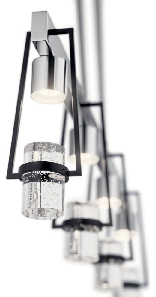 Ayse Matte Black Linear Chandelier 4-Light LED