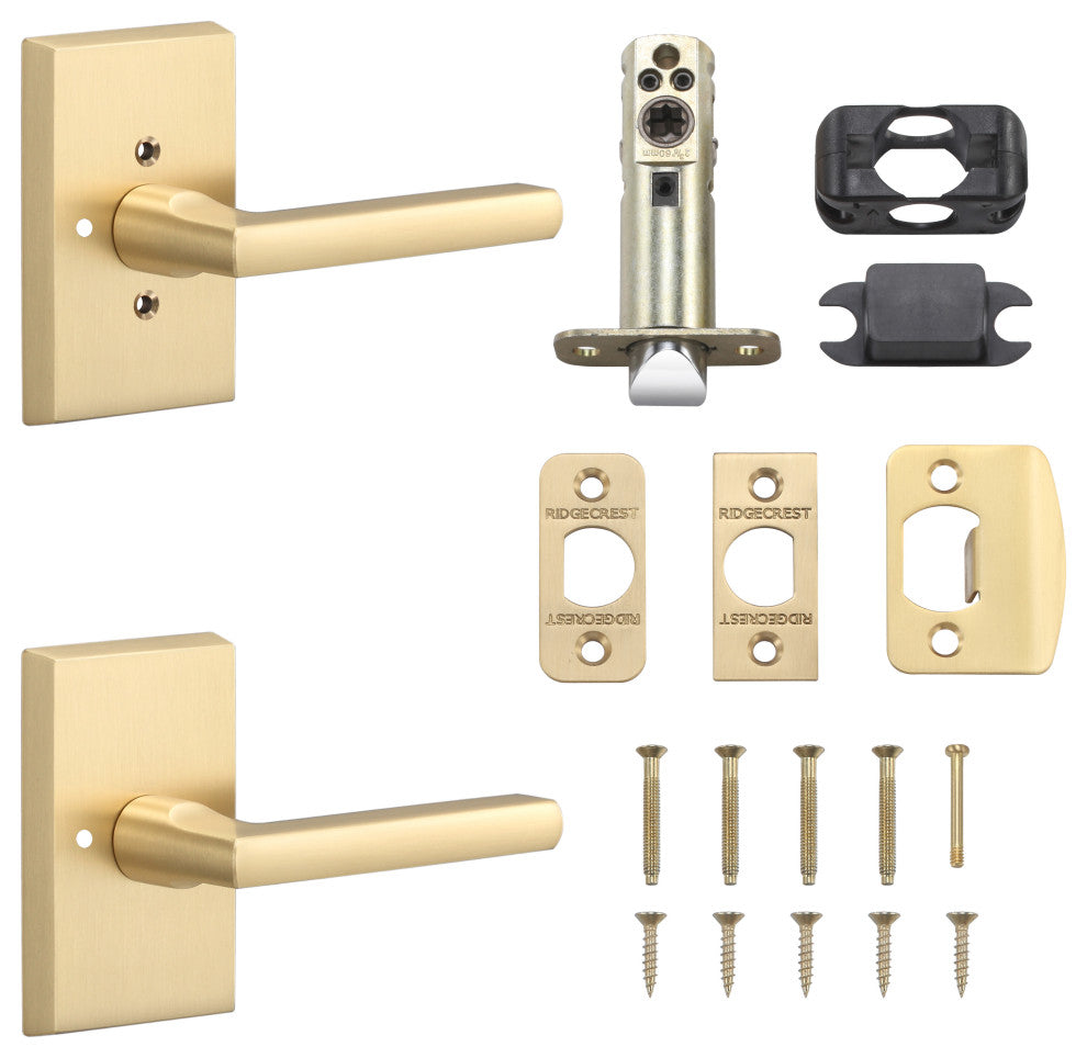 Rustic Series Logan Privacy Lever, Satin Brass