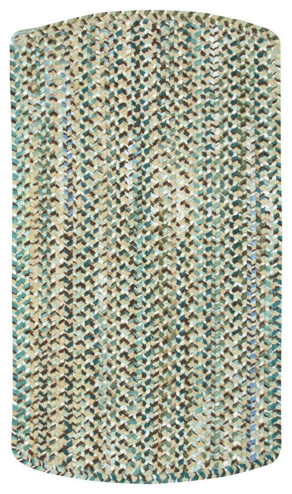 Capel Ocracoke Deep Blue 0425_475 Braided Rugs - 27" X 48" Oval