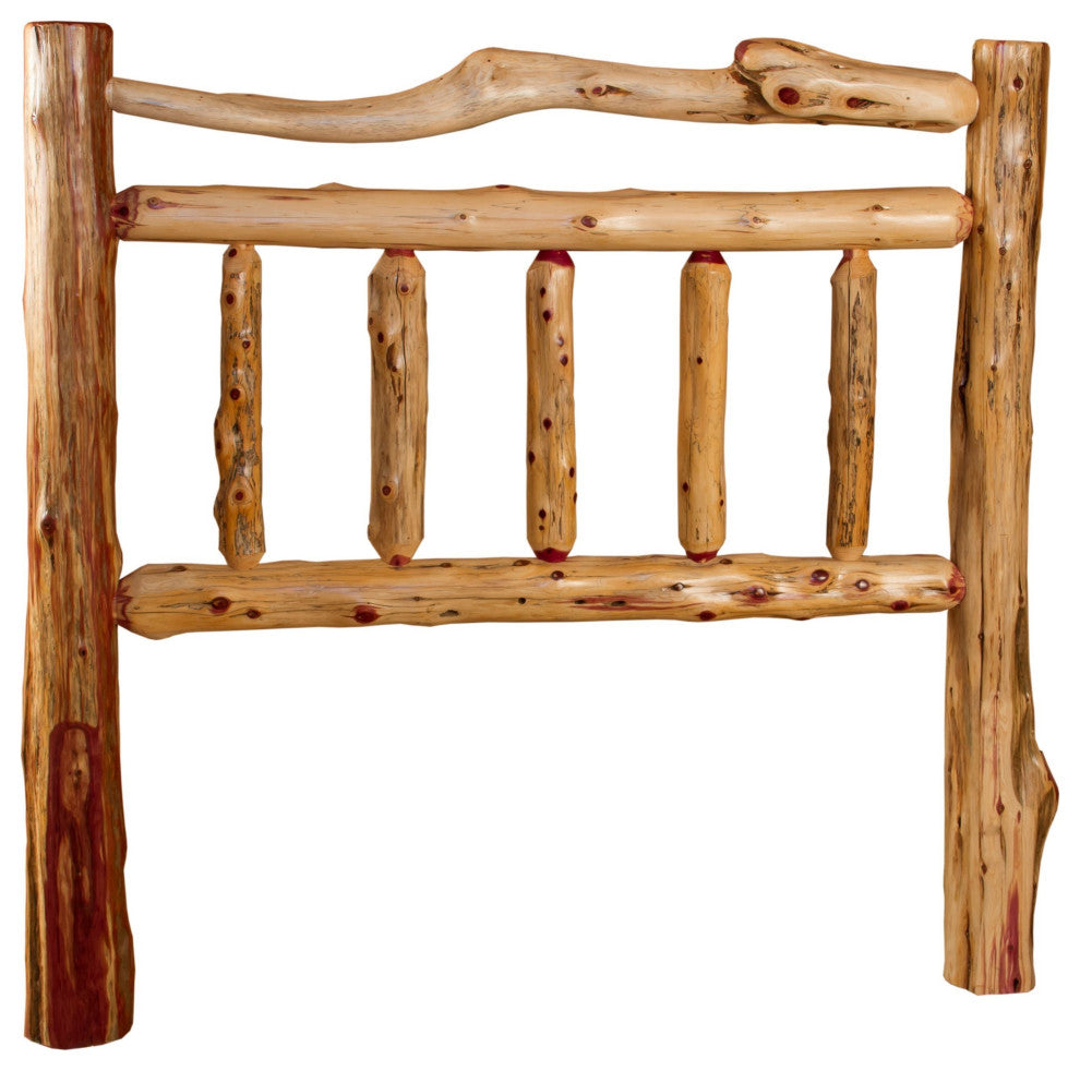 Red Cedar Log Double Top Rail Headboard, Full