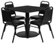 Dyersburg 5pcs Table Set Square 36" Black Laminate, Black Banquet Chair