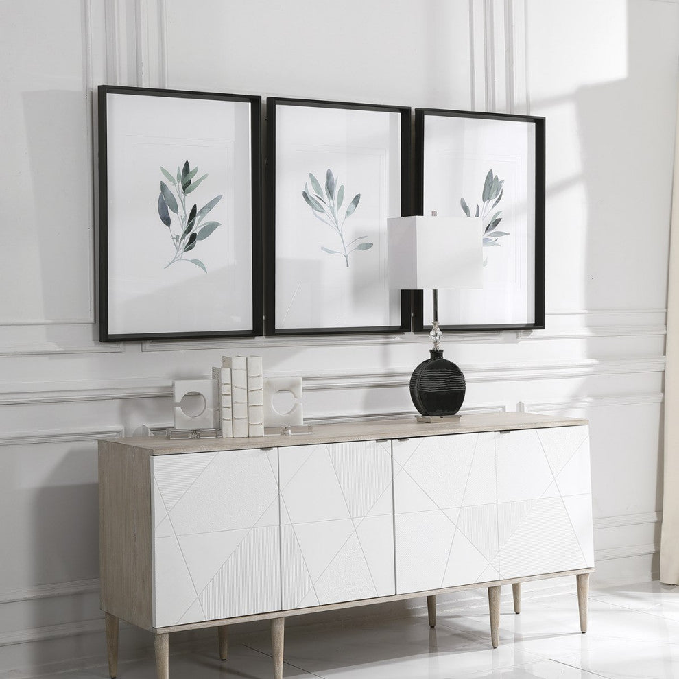 Uttermost Simple Sage Watercolor Prints Set of 3 33723