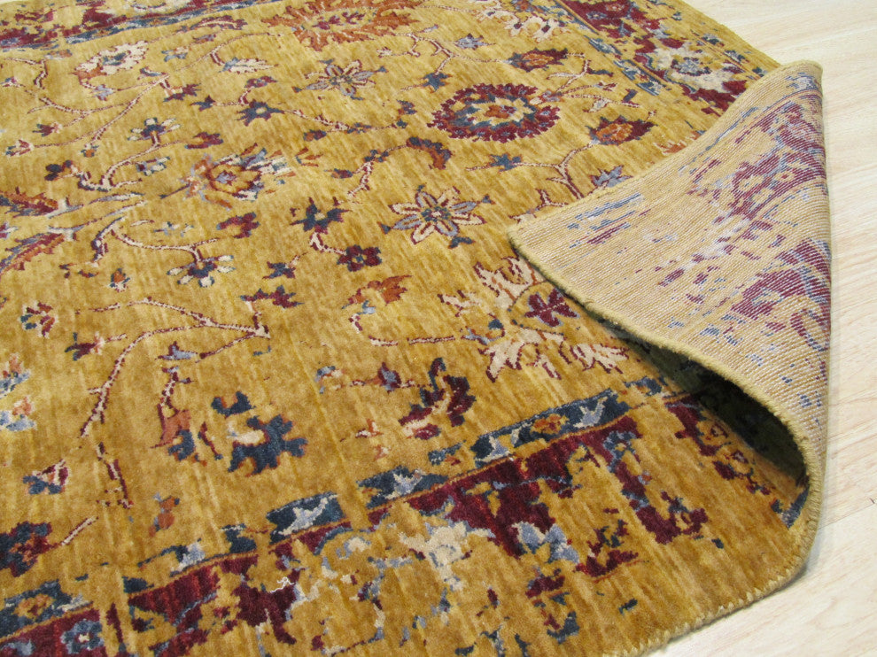 EORC Gold Wool Bohemian Oushak Rug 8'9x11'9