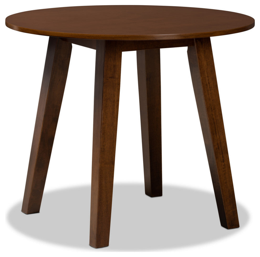 Sutter Gray Upholstered and Walnut Brown Wood 5-Piece Dining Set