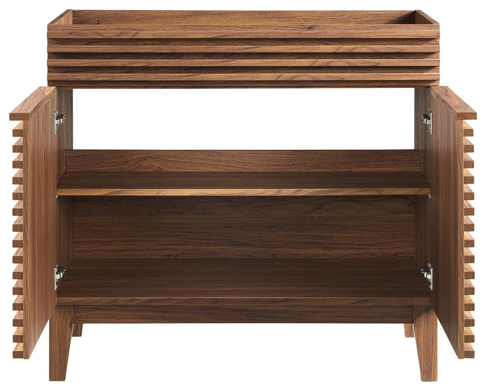 Render 36" Bathroom Vanity Cabinet, Walnut
