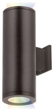 Tube Architectural 5" LED Color Changing Wall-Light Straight Narrow Beam, Bronze